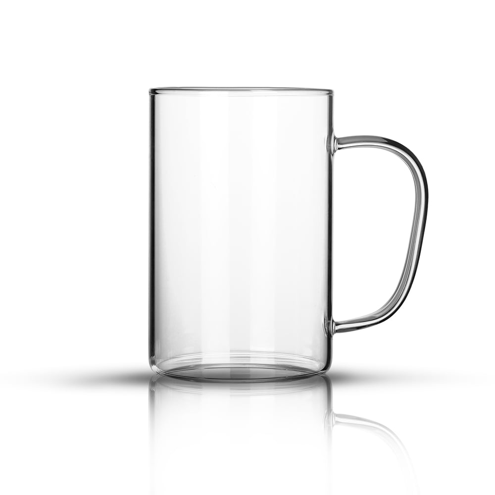 HORLIMER 10 oz Glass Coffee Mugs Set of 6, Clear Coffee Cup with Handle for  Tea Cappuccino Latte Milk Juice Hot Beverages