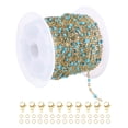 thumbnail image 1 of Cadena de cuentas de acero inoxidable Uxcell, 16.4 pies/5M cable de joyería con cuentas de esmalte (Oro/Azul Lago, Paquete de 1), 1 of 6