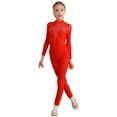 thumbnail image 2 of TSSOE Kids Gilrs Gymnastics Ballet Dance Leotard Unitard Figure Ice Skating Jumpsuit Stage Performance Costume Red 14, 2 of 7