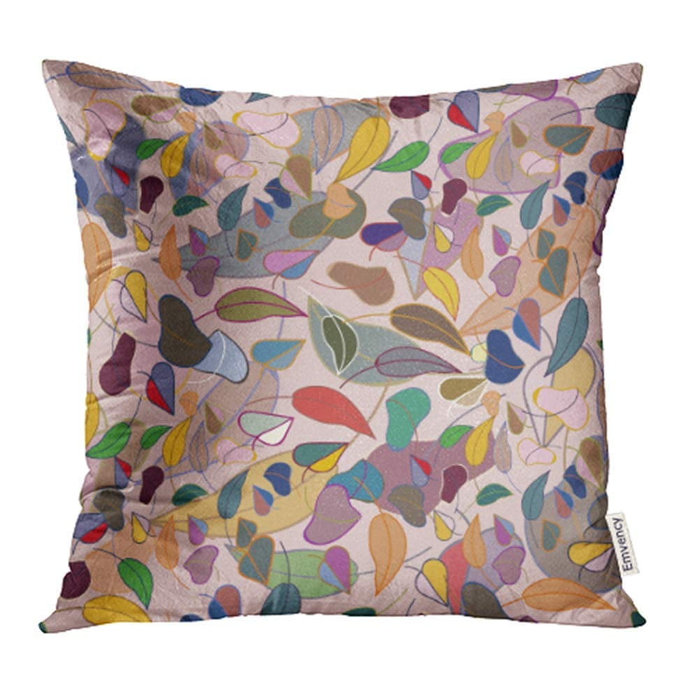 ARHOME Colorful Fall Autumn Colored with Leaves for Accent Autumnal Bright Canvas Carved Pillow