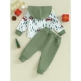 thumbnail image 5 of 0-3Y Infant Baby Boys Christmas Clothes Set 6M 12M 18M 24M 3Y Long Sleeve Dinosaur/Deer Print Hoodie with Elastic Waist Pants, 5 of 10