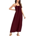 thumbnail image 3 of MaFYtyTPR Women Backless Cami Dresses Lounge Dress Backless Solid Color Sleeveless Long Sundress with Back Tie Dresses for Women A-Wine XL, 3 of 6