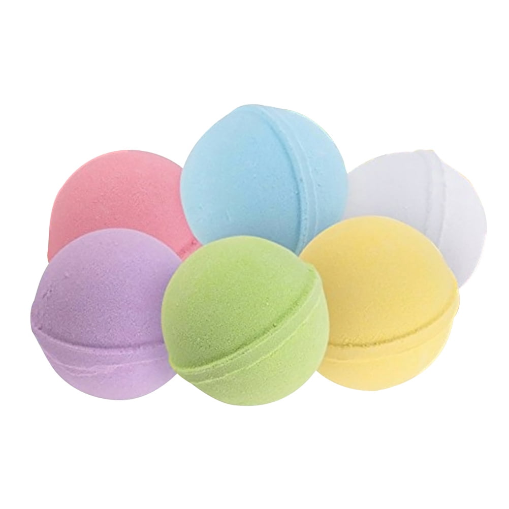 6 PCS Organic Bath Bombs Exfoliating Bubble Bath Salts Ball Bubble Fizzies Stress Relief Essential Oil