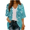thumbnail image 2 of Xuyuer Spring Beach Cover-Up Cardigan - Women's 3/4 Sleeve Casual Shirt for Summer Seaside Outings, Resort Vacations, Breezy Seasonal Layering Top & Coastal Stroll Essentials, 2 of 7