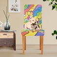 thumbnail image 4 of Yayeee 4 Pack Dining Chair Covers Stretch Parson Chairs Slipcovers Seat Protector, Vibrant Dinosaur, 4 of 6