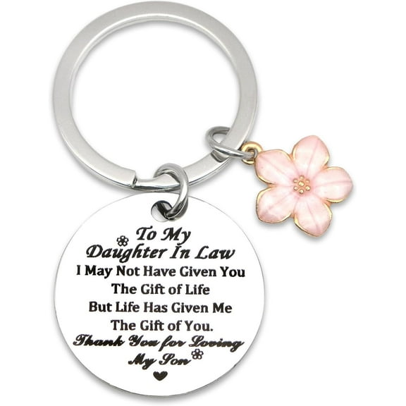 Daughter in Law Mother's Day Gifts Keychain from Mother Birthday Wedding Engagement Christmas Gifts for Daughter-in-Law Valentine's Day Gift for Her Stocking Stuffers Accessories