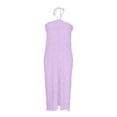 thumbnail image 7 of SMihono Women Backless Formal Party Cocktail Wedding Dresses Long Dress Halter Neck Maxi Dress Flowy Beach Sundress Going Out Streetwear Purple M, 7 of 7