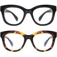 thumbnail image 1 of GFDYREE 2 Pairs Oversized Retro Reading Glasses for Women, Oprah Style Large Blue Light Blocking Readers, 1 of 7