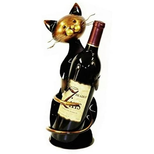 PS 14 Inch Collectible Engraved Metallic Smiling Cat Wine Holder, Perfect gift for those that love Bottle Holder By Brand PS PS 14 Inch Collectible Engraved Metallic Smiling Cat Wine Holder, Perfect gift for those that love Bottle Holder By Brand PS