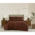 thumbnail image 3 of Brooklyn Loom Classic Cotton 200 Thread Count Solid 100% Cotton Percale 3-Piece Full/Queen Duvet Set in Brown, Cotton , Adult, All Season, OEKO-TEX Certified, 3 of 10