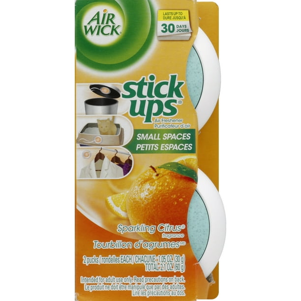 Air Wick Stick Ups Air Freshener Sparkling Citrus 2ct Walmart Com Walmart Com