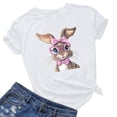 thumbnail image 2 of Pantalones Cortos para las Mujeres Sexy Pascua Moda Impresión Cuello Redondo Tee, Poliéster Ligero Casual Top para Primavera Verano Diario, Blusa de Suéter, 2 of 4