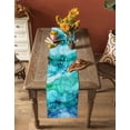 thumbnail image 5 of Moroccon Table Runner 70 Inches, Turquoise Marble Bed Runner Dresser Scarves Tabletop for Indoor Outdoor Parties/Ceremony/Banquet, 13" x 70", 5 of 8