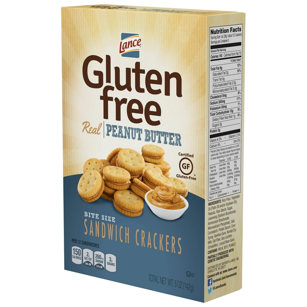 Lance Gluten Free Peanut Butter Sandwich Crackers 5 oz Boxes Single