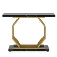 thumbnail image 5 of Topcobe Faux Marble Console Table, 40" Accent Sofa Table with Geometric Metal Base, Modern Furniture for Indoor, Entryway, Hallway, Black & Gold, 5 of 5
