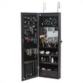 thumbnail image 2 of Veryke 3-Layer LED Full Wall Mounted Mirror Cabinets, Brush Holders with Inner Mirror - Dark Brown, 2 of 3