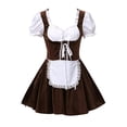 thumbnail image 4 of LEKWK Dirndl Dresses Women Ruffled Puff Short Sleeve Lace Apron Cosplay Fancy Dress German Oktoberfest Costume for Halloween Theme Party, 4 of 5