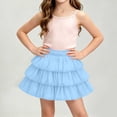 thumbnail image 2 of hoksml Girls Back to School Tiered Ruffle Skirt, Elastic Waist Layered Mini Skirt with Built-in Shorts for Kids, 2 of 9