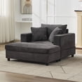 thumbnail image 5 of CQSXDA Versatile Upholstered Chaise Lounge Chair and Ottoman Combo With Pillows,  Sleeper Couch For Home Use, Dark Gray, 5 of 18
