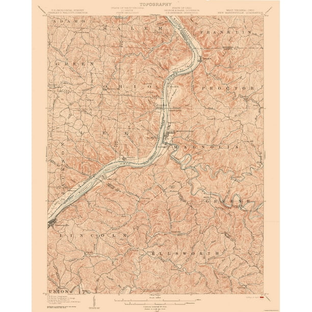 New Martinsville West Virginia Quad USGS 1905 23 x 28.85 Walmart