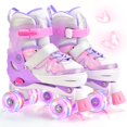 thumbnail image 1 of Patines en Línea NEMONE 4 Tallas Ajustables con Luces para Niñas, 1 of 8