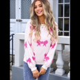 thumbnail image 4 of Suéter de Mujer Otoño 2025 - Jersey de Larga con Cuello Redondo, Jersey de Punto Oversize, Jersey Informal con Estampado Rosa Roja M, 4 of 10