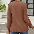 thumbnail image 5 of Women's Round Neck Loose Casual Sleeve Long Sleeved T Shirt Tall Women's Shirts Womens Short Sleeved Athletic Tops Medium Shirt Solid Workout Tops Women Lightweight for Women Tops Womens Shirts Women, 5 of 5