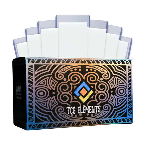 TCG Elements 100 Top Loaders 100 Penny Sleeves Box Safe Storage