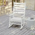 thumbnail image 3 of BizChair Set of 2 Contemporary Rocking Chairs, All-Weather HDPE Indoor/Outdoor Rockers in White, 3 of 12