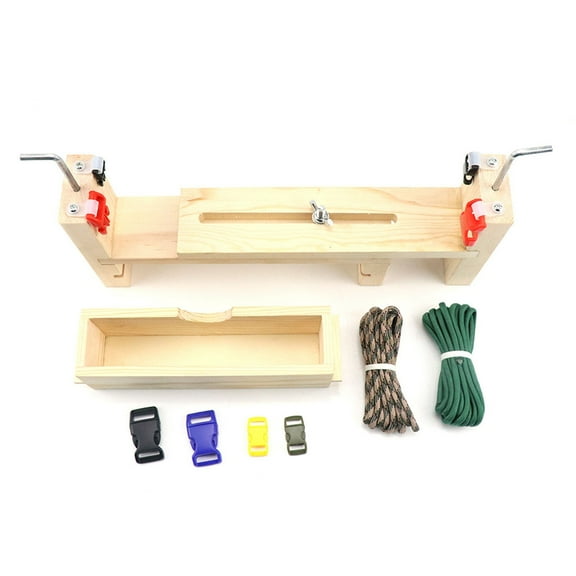 COOLHOOD Handmade Paracord Bracelet Weaving Wood Stand Kits for Craft Enthusiasts Wristband Maker with 2 Clamp Braiding Tool