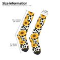 thumbnail image 2 of Fotbe Cow Print Sunflower Calcetas Divertidas Estampadas para Hombre y Mujer, Calcetas de Algodón hasta la Rodilla para Caminar, Correr, Enfermería y Embarazo, 2 of 6