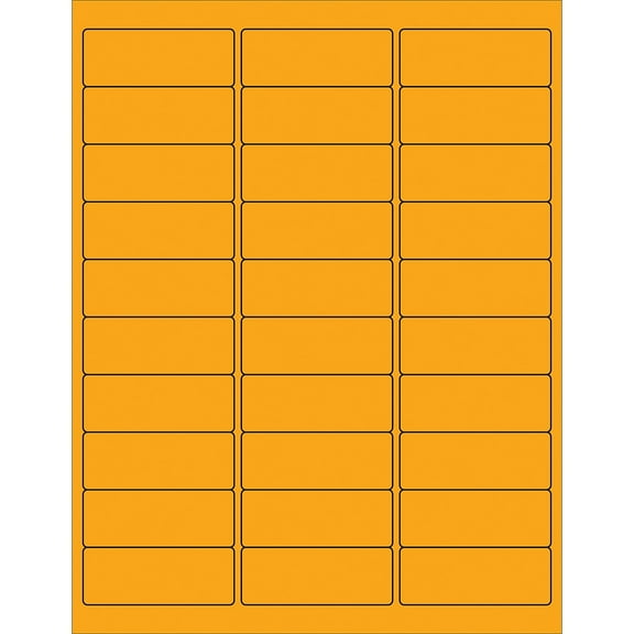 Tape Logic Rectangle Laser Labels, 2 5/8" x 1", Fluorescent Orange, PK3000