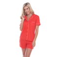 thumbnail image 1 of 3688-12-L Short Sleeve Pajama Set with Button-Down Collar, Red - Large, 1 of 1