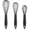 thumbnail image 1 of Silicone Whisk,Heat Resistant Non Scratch Whisks Set of 3,Stainless Steel & Silicone Wisk for Cooking,Kitchen Whisk For Nonstick Cookware,Balloon Egg Whisk Perfect for Blending,Beating,Frothing-Black, 1 of 7