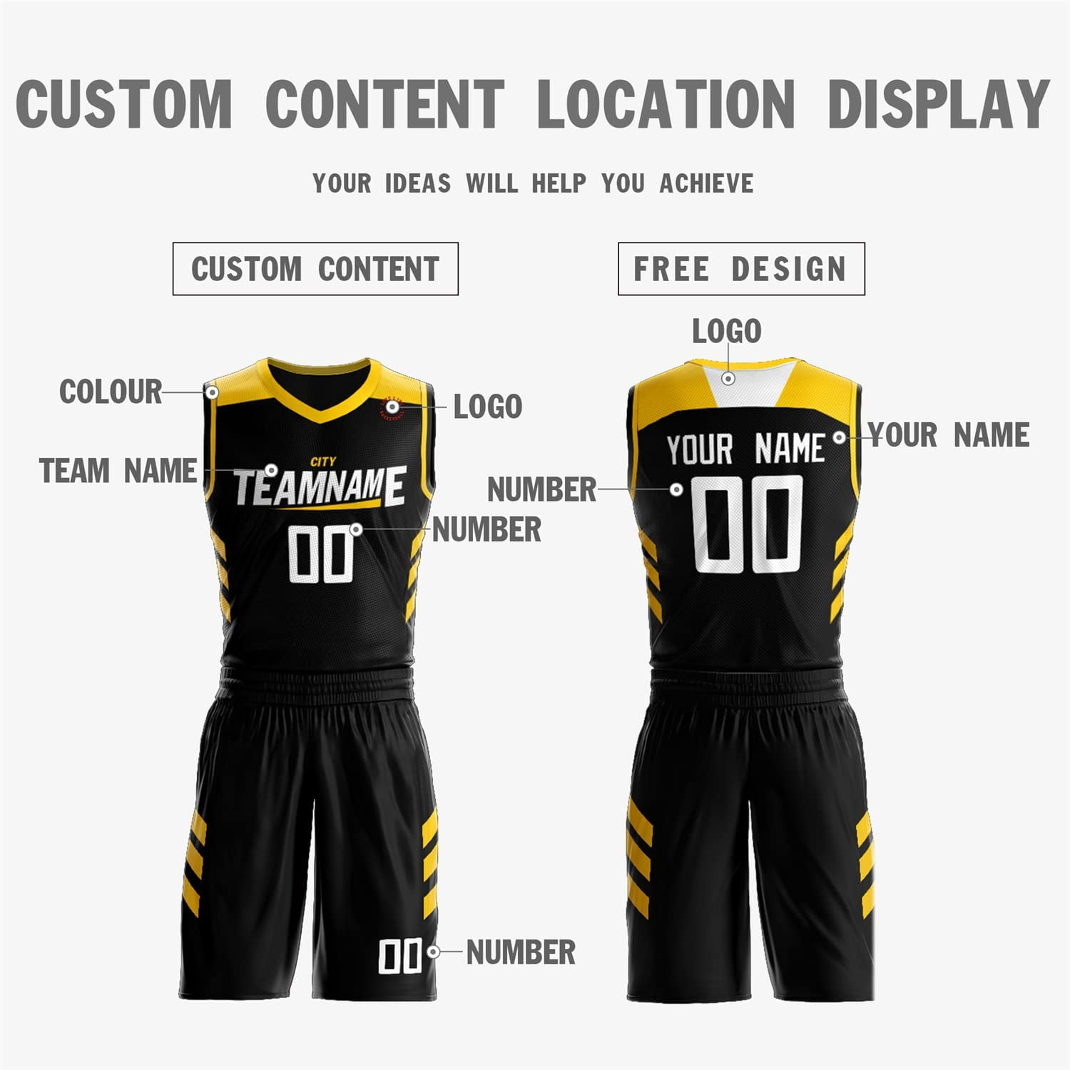 wholesale with your own logos or team name sublimation custom Basketball  Uniform