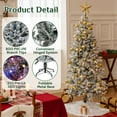 thumbnail image 6 of BSHAPPLUS® 6ft Pre-Lit Flocked Pencil Christmas Trees,Artificial Slim Xmas Tree with 800 Branch Tips,350 Color Changing Lights for Home, Office and Holiday Party Decor, 6 of 10