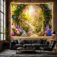 thumbnail image 6 of Rose Garden Gate Opening to Sunlit Stone Path, Romantic Cottagecore for Garden Lovers, Botanical Wall Art, Mother's Day Gift, Tapestry Wall Hanging for Bedroom and Living Room, 6 of 7