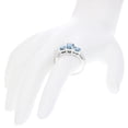 thumbnail image 4 of Vir Jewels 1.50 CTTW 3 Stone Blue Diamond Engagement Ring in 14K White Gold Round Size 7, 4 of 5