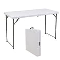 thumbnail image 1 of Mesa Plegable Jardin Exterior Portatil Eke Life Home Tablon rectangular 122cm Ajustable Color Blanco, 1 of 7