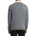 thumbnail image 2 of Kallspin Men’s Wool Blend Crew Neck Cable-Knit Pullover Sweaters (Light Grey, Medium), 2 of 5