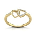 thumbnail image 3 of TimeLe$$ Classics Double Heart Natural Diamond Ring in 10K Yellow Gold (Ring Size 8.5), 3 of 6