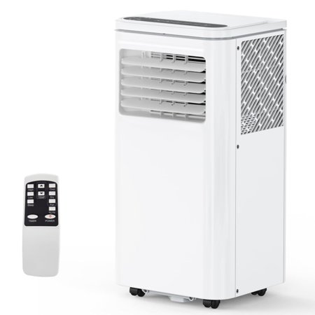8000 BTU Portable Air Conditioner ,4-IN-1 Indoor Air Conditioner, 24 Hour Timer, 2 Wind Speed, Suitable for Home and Office(White)