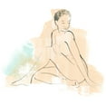 thumbnail image 2 of Vess, June Erica 12x12 White Modern Wood Framed Museum Art Print Titled - Colorblock Figure II, 2 of 4