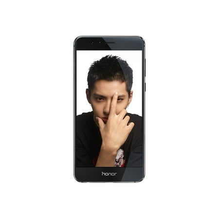 Honor 8 - 4G smartphone - RAM 4 GB / Internal Memory 32 GB - microSD slot - LCD display - 5.2" - 1920 x 1080 pixels - 2x rear cameras 12 MP, 12 MP - front camera 8 MP - midnight black