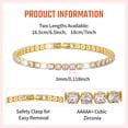 thumbnail image 6 of Just Being Cute Tennis Bracelets for Women, 3mm April Cubic Zirconia - Round Cut Birthstone Bracelet 14K Gold Plated Birthday Graduation Jewelry Gifts for Her/Girlfriend, 6.5", 6 of 12