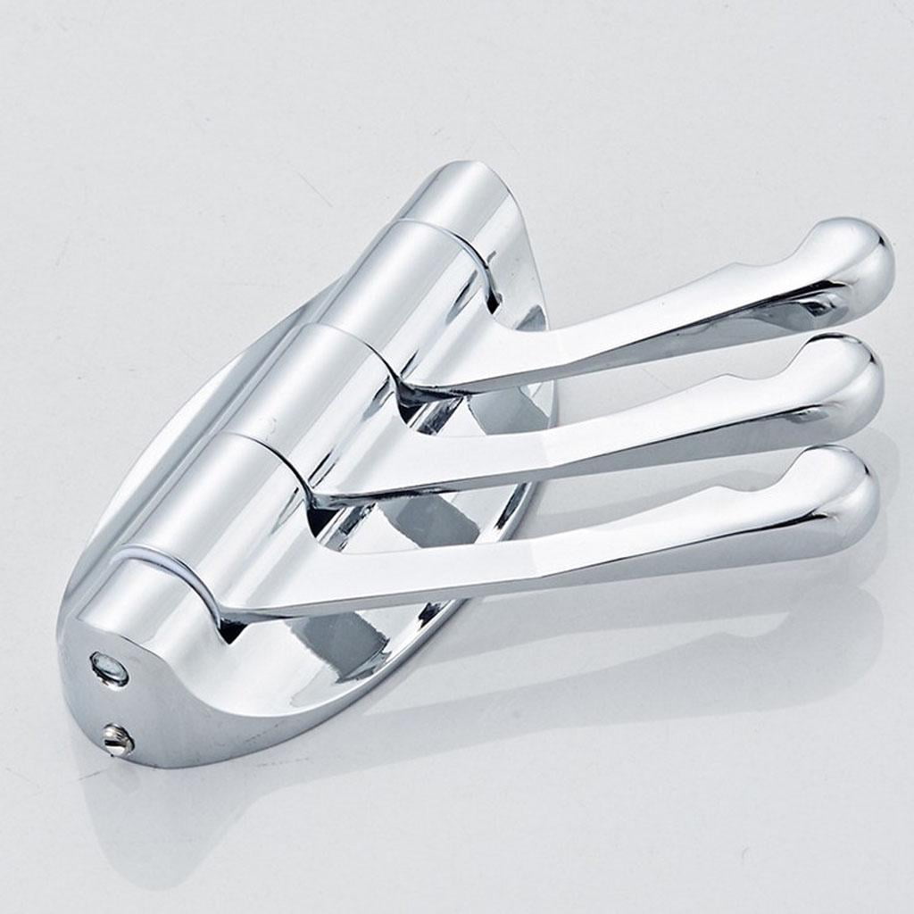 Wall Door Mounted Swivel Coat Hooks Heavy Duty Foldable Hooks 3 Arms