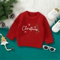 thumbnail image 2 of SUXIAN Christmas Knit Sweater for Toddlers Cozy Holiday Pullover with Classic Soft Yarn Top for Babies Red 12-18 Months, 2 of 4