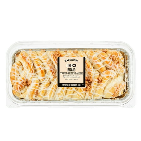 Marketside Triple-Filled Cheese Braid Danish Pastry, 18 oz Clamshell, 10 Servings