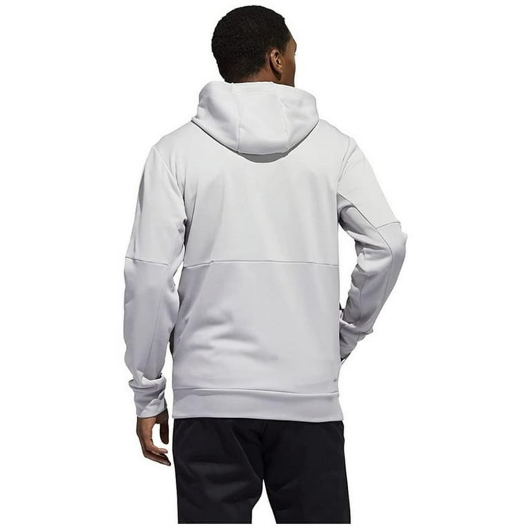 Men\'s Adidas Team Hooded Gray/White Sweatshirt Issue Training Pullover (2XL) �