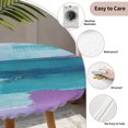 thumbnail image 3 of Purple Turquoise Oil Painting Round Tablecloth for 36-44 Inch Tables,Fitted Table Cover with Elastic Edge,Abstract Modern Geometric Waterproof Outdoor Table Cloth Protector for Patio Garden Dinner, 3 of 9
